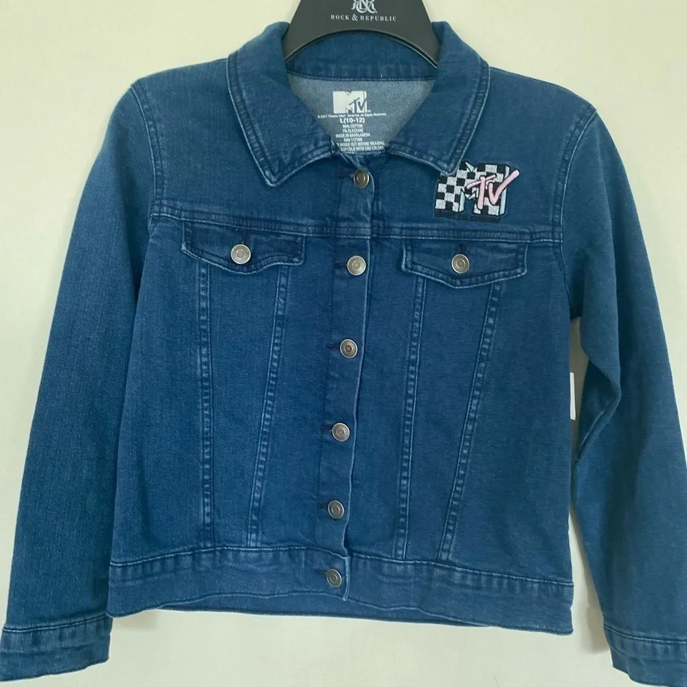 New tags girls, 10/12 MTV graphic jean jacket